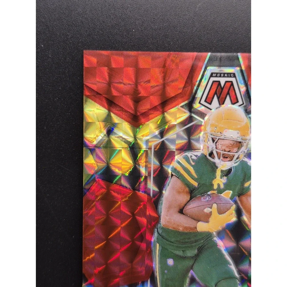 2024 Panini Mosaic Jayden Reed #81 Mosaic Choice Fusion Red and Yellow /80